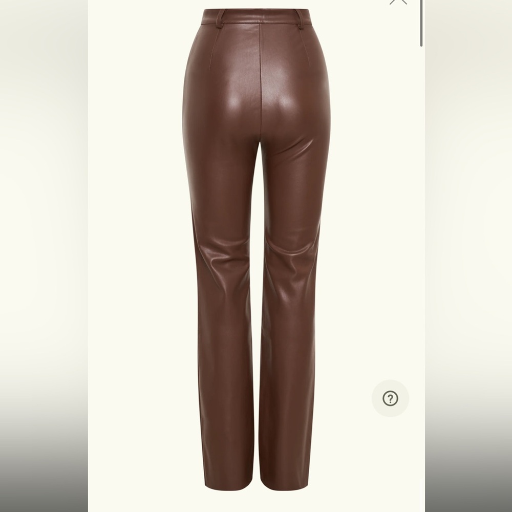 MESHKI: Tyra Straight Leg Faux Leather Pants - Cherry Chocolate 🍒🍫 - Picture 5 of 9